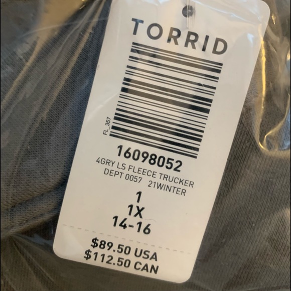 🎉🎉NWT🎉🎉Torrid Gray Shacket 🎉🎉Soft and Comfy!! 🌺 - Picture 7 of 7